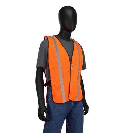 SAFETY WORKS Reflective General Purpose Safety Vest HiViz Orange One Size Fits Most SW46103-O